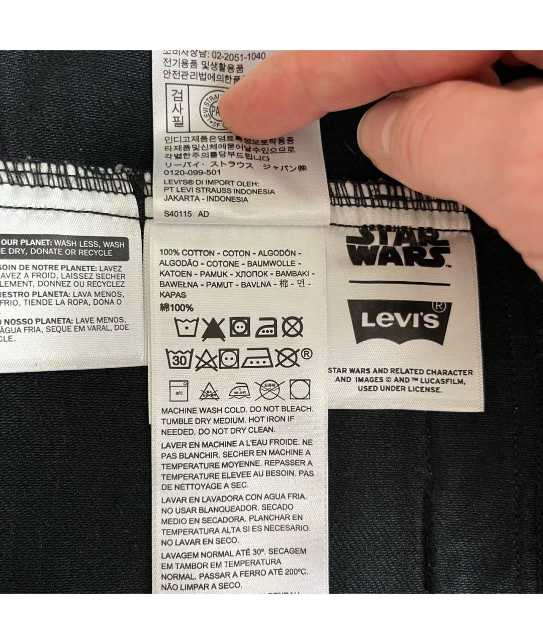 LEVI'S Черная деним куртка, фото 7