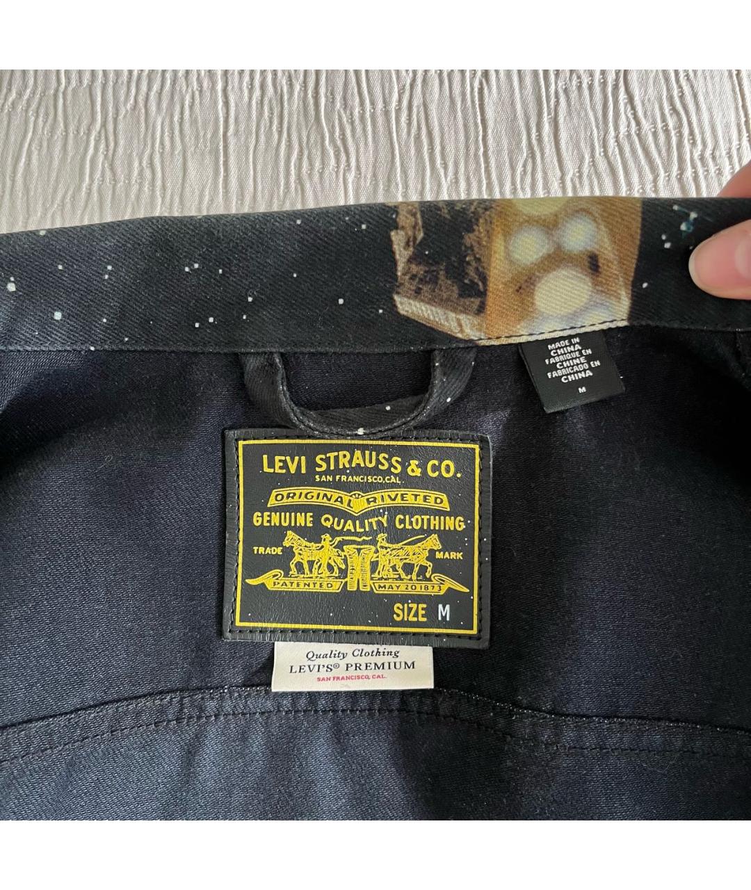 LEVI'S Черная деним куртка, фото 4