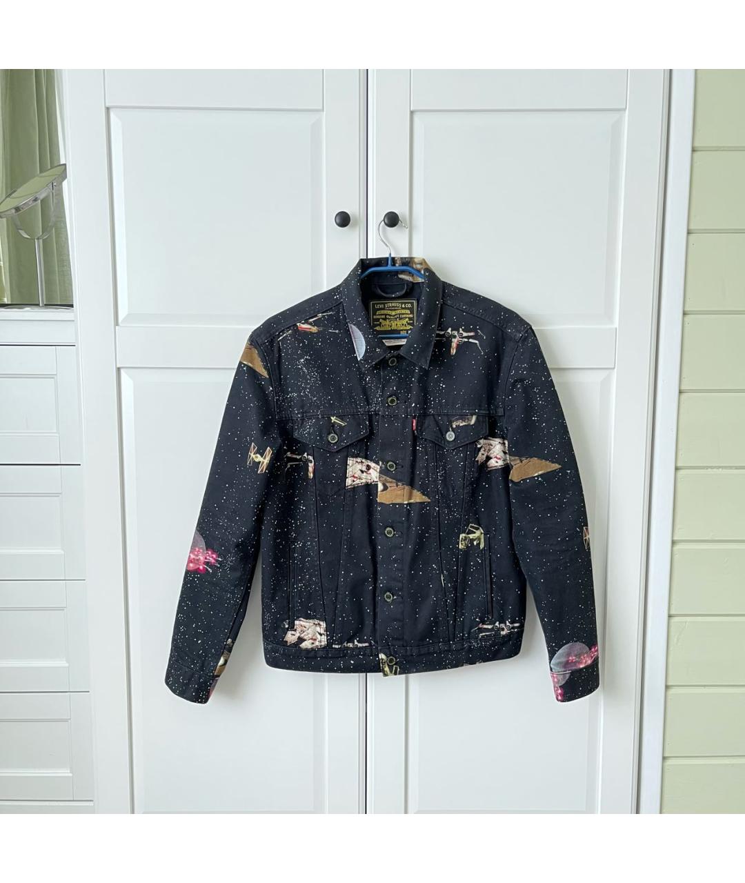 LEVI'S Черная деним куртка, фото 2