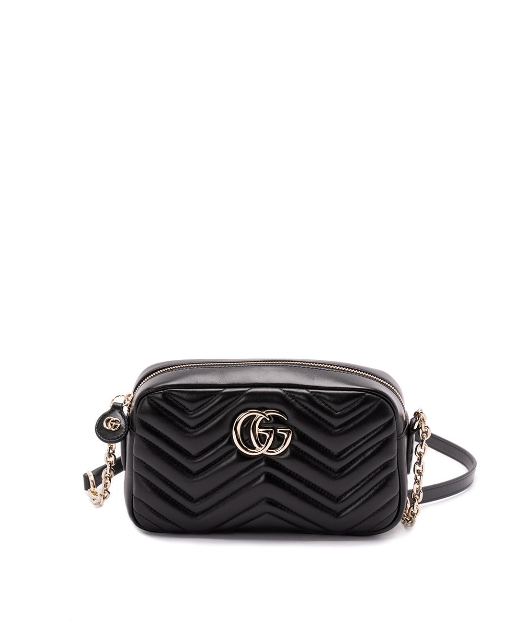 GUCCI Черная кожаная сумка через плечо, фото 1