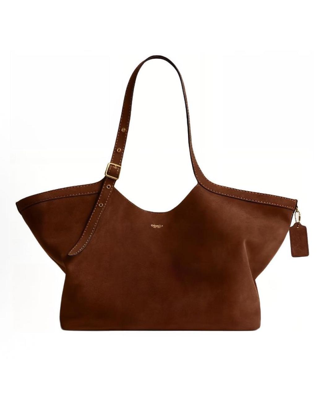 COACH Коричневая замшевая сумка тоут, фото 9