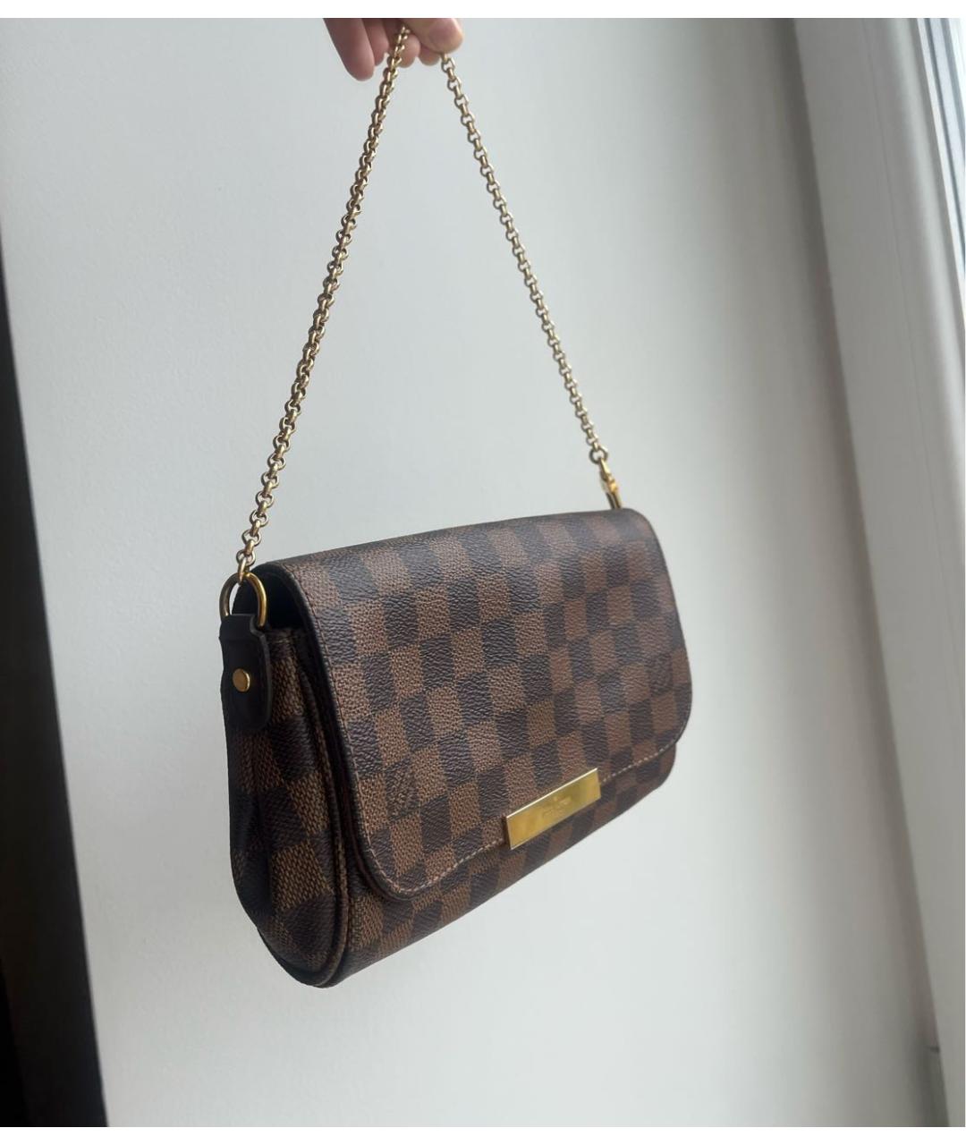 LOUIS VUITTON Коричневая кожаная сумка через плечо, фото 2