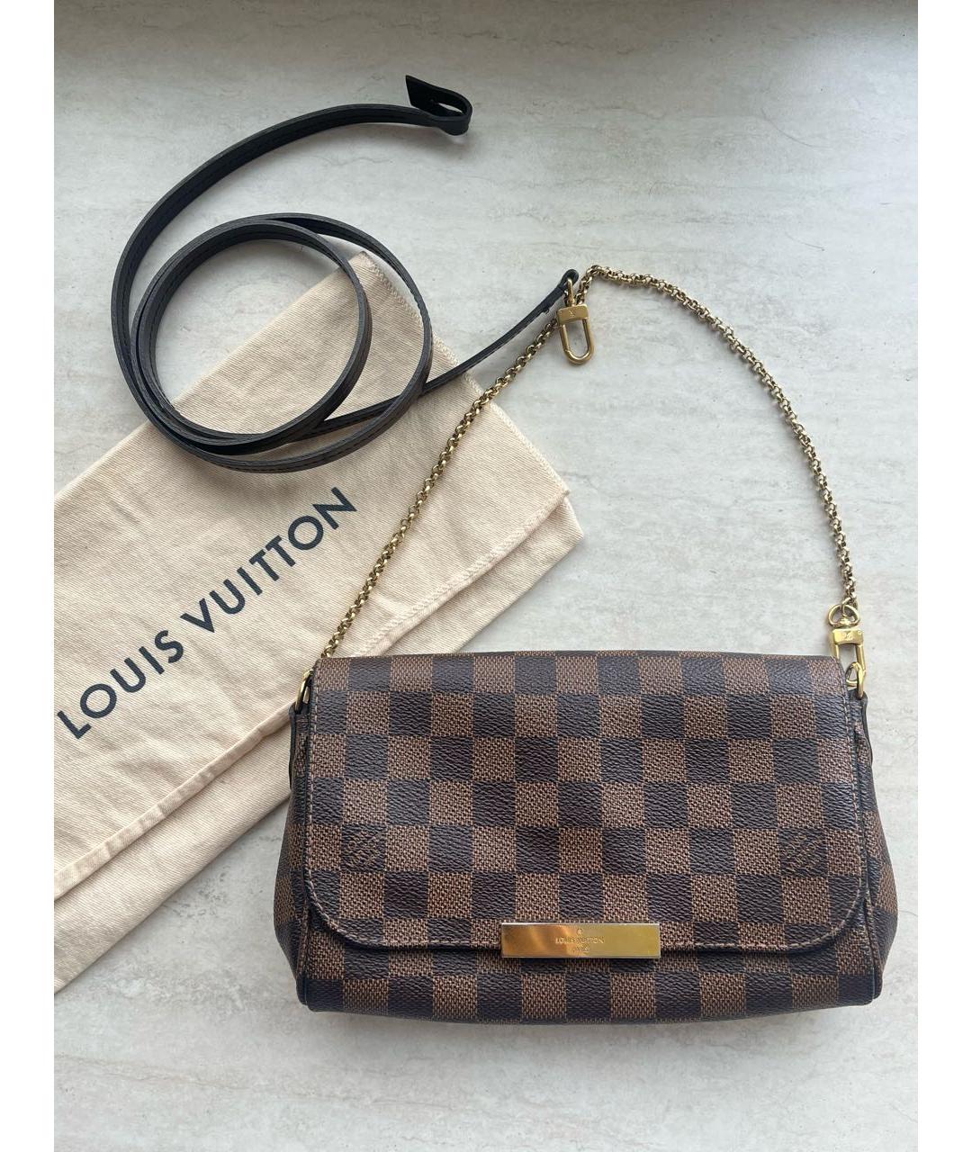LOUIS VUITTON Коричневая кожаная сумка через плечо, фото 5