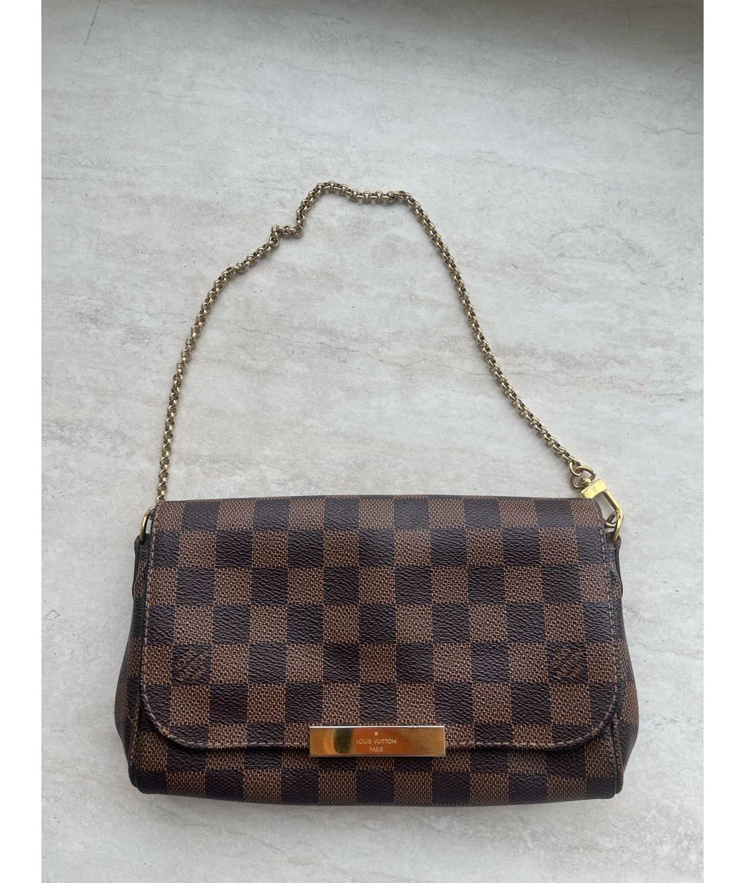 LOUIS VUITTON Коричневая кожаная сумка через плечо, фото 9