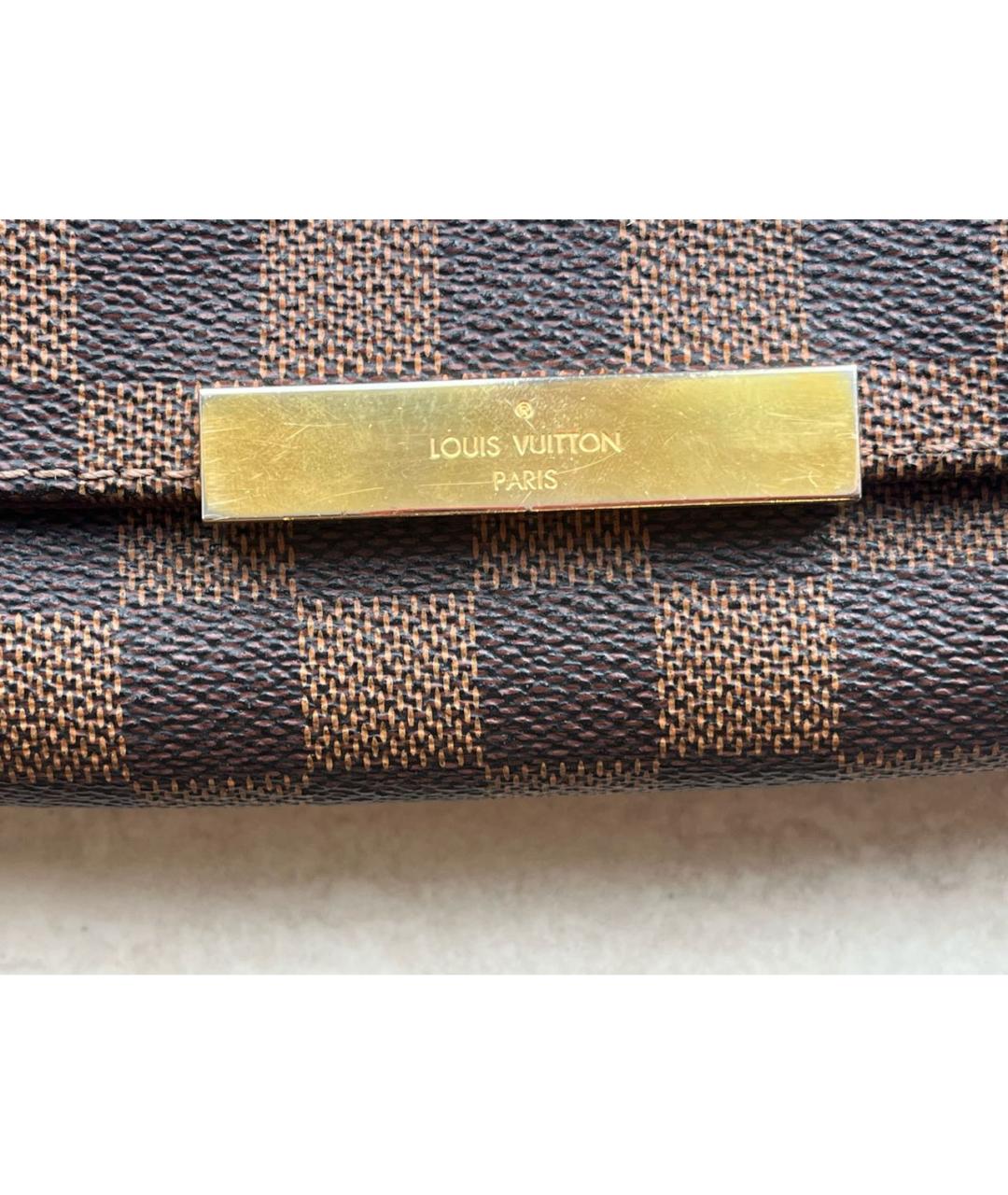 LOUIS VUITTON Коричневая кожаная сумка через плечо, фото 6