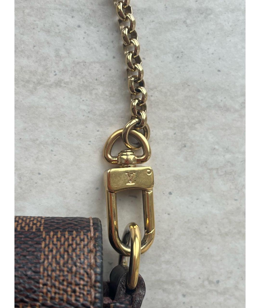 LOUIS VUITTON Коричневая кожаная сумка через плечо, фото 7