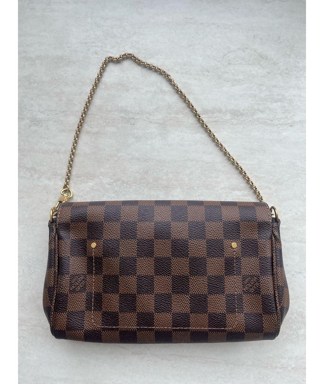 LOUIS VUITTON Коричневая кожаная сумка через плечо, фото 3