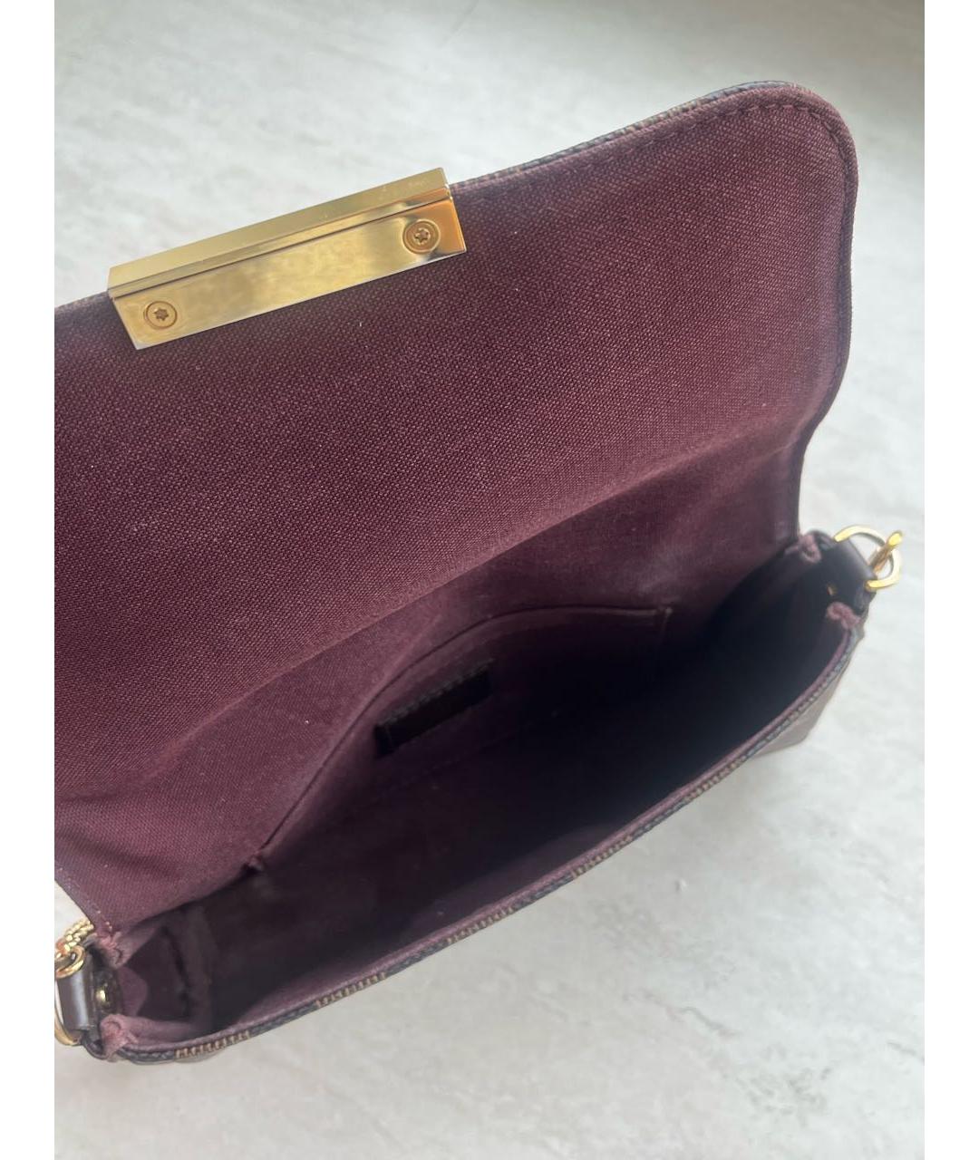 LOUIS VUITTON Коричневая кожаная сумка через плечо, фото 4