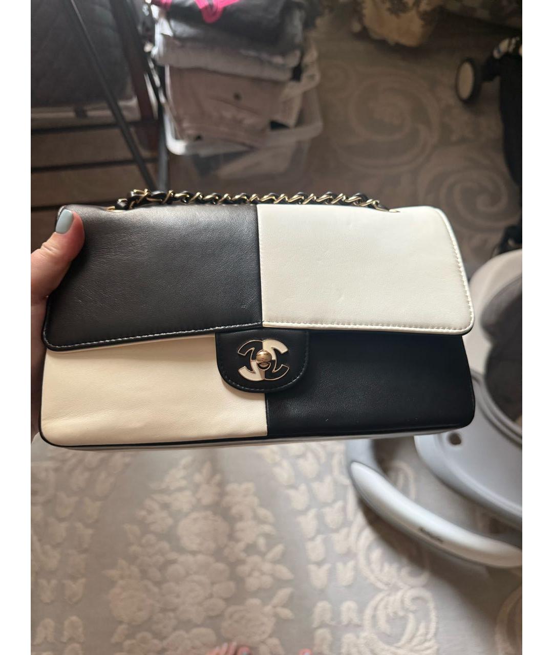 CHANEL Белая кожаная сумка через плечо, фото 5