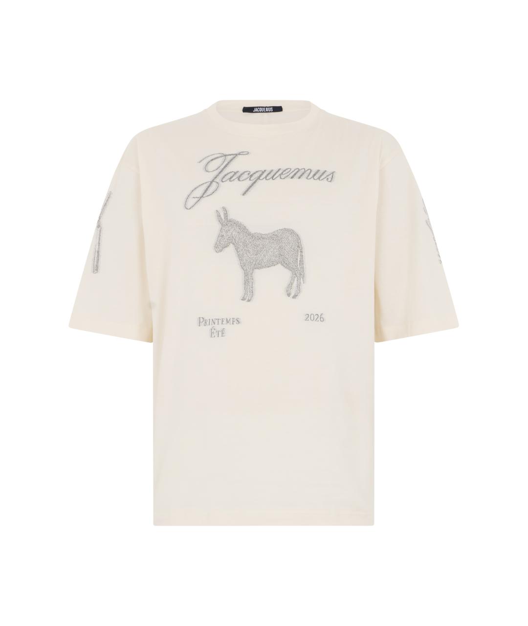 JACQUEMUS Белая хлопковая футболка, фото 1