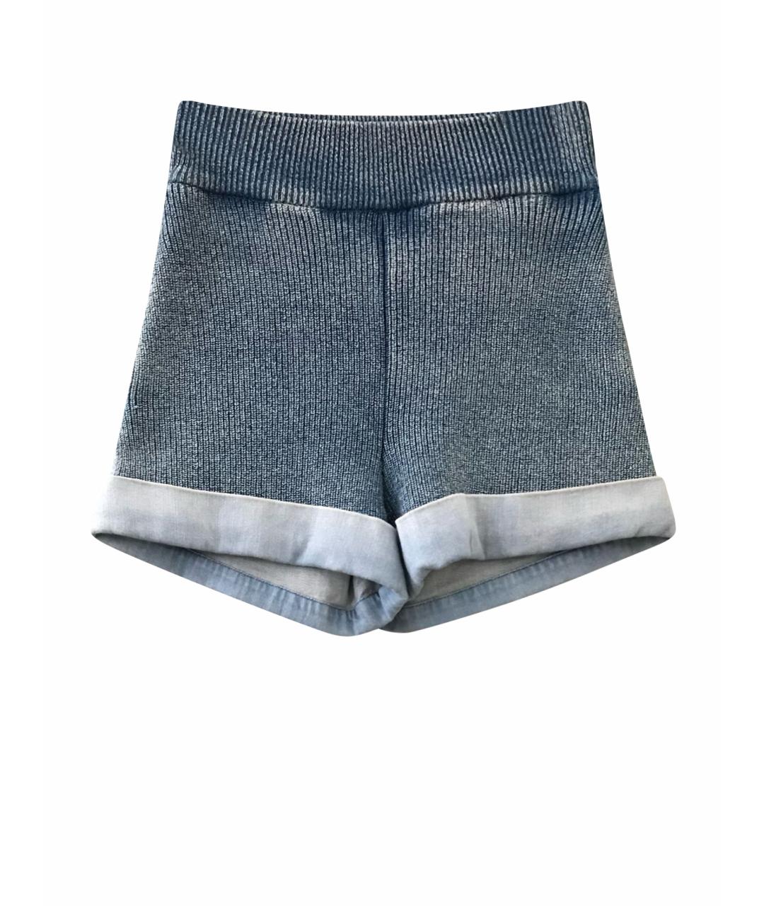 FENDI Голубые хлопко-эластановые шорты, фото 1