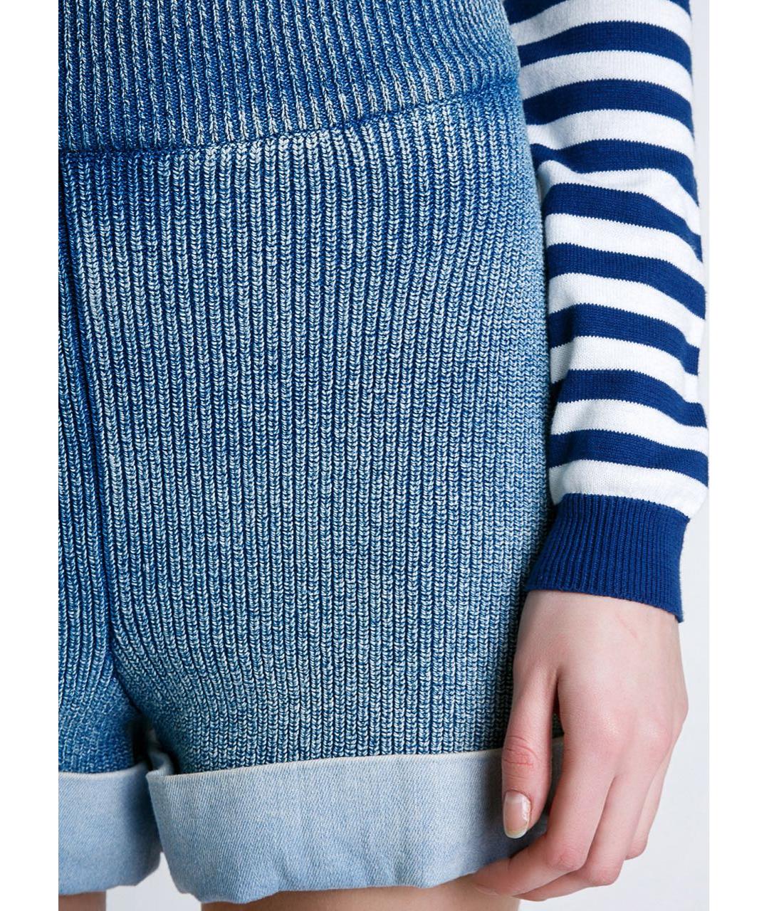 FENDI Голубые хлопко-эластановые шорты, фото 5