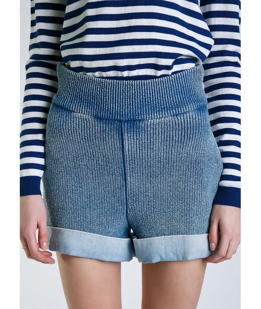 FENDI Голубые хлопко-эластановые шорты, фото 3