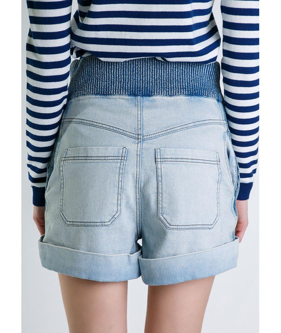 FENDI Голубые хлопко-эластановые шорты, фото 4