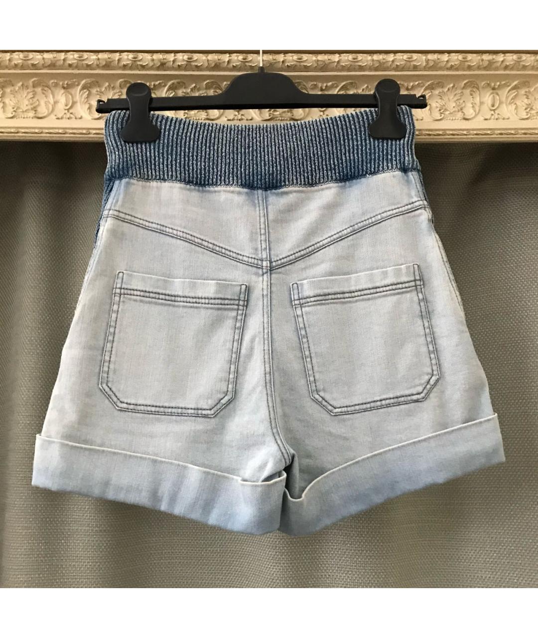 FENDI Голубые хлопко-эластановые шорты, фото 6