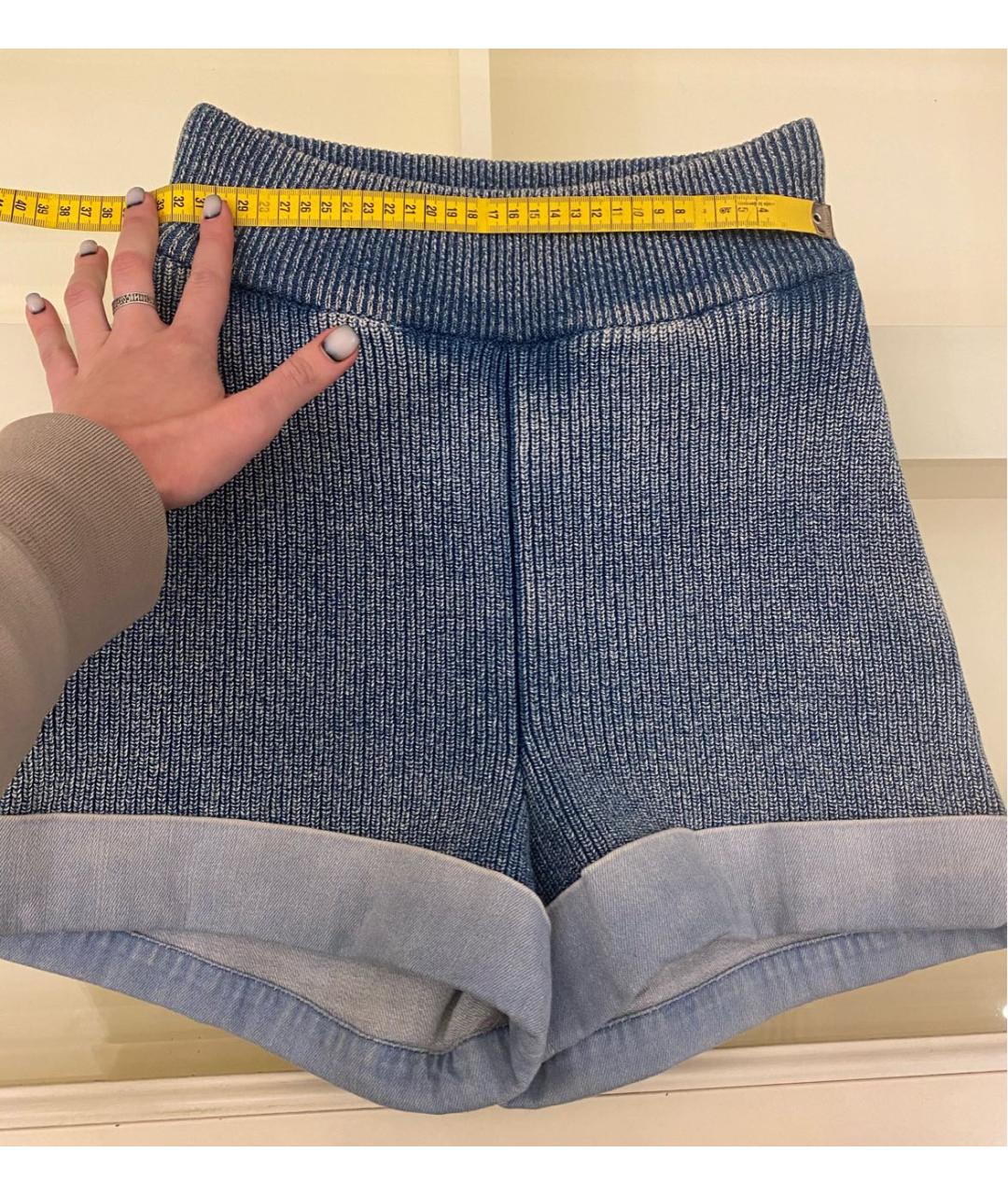 FENDI Голубые хлопко-эластановые шорты, фото 8