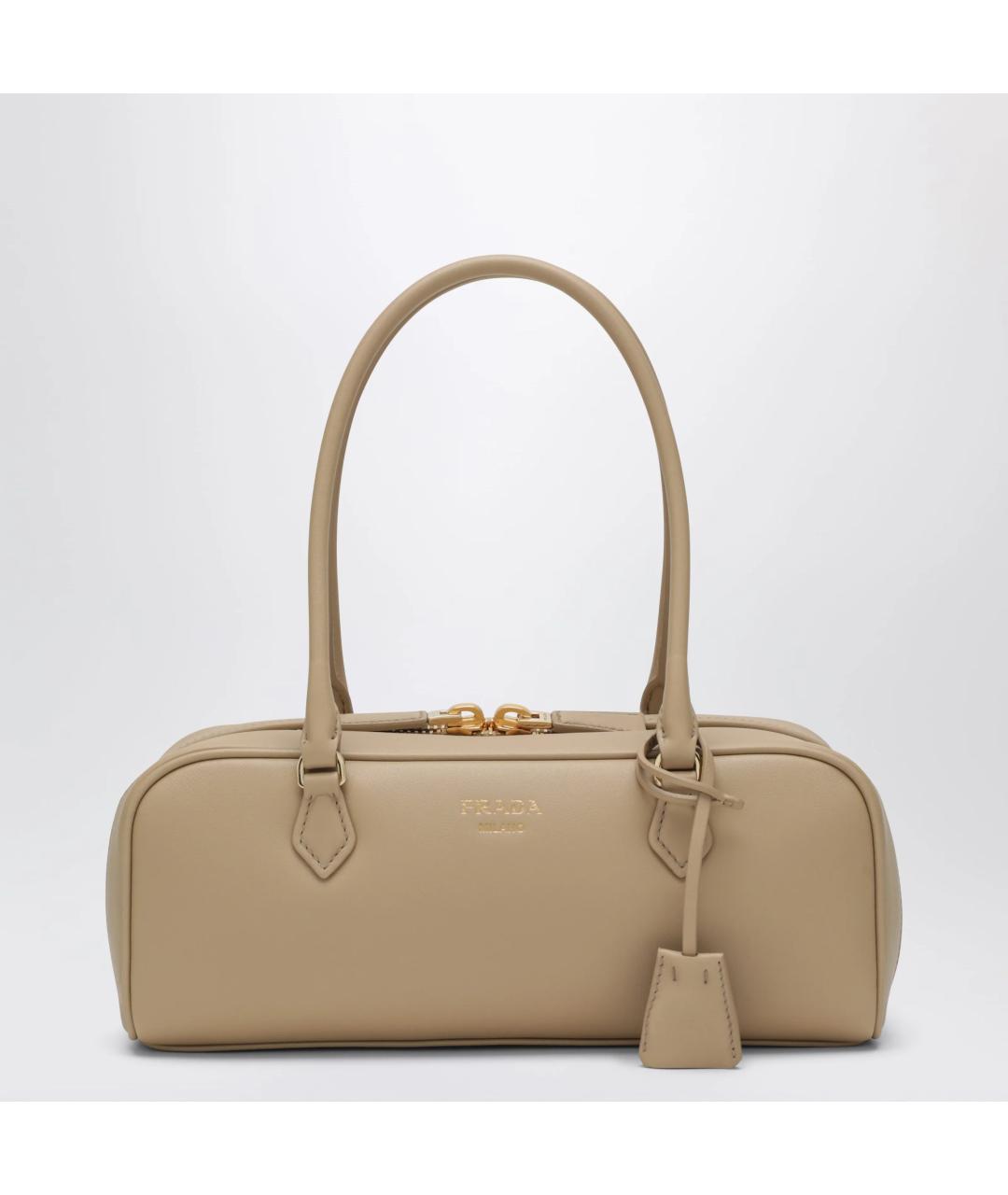 PRADA Бежевая кожаная сумка тоут, фото 3