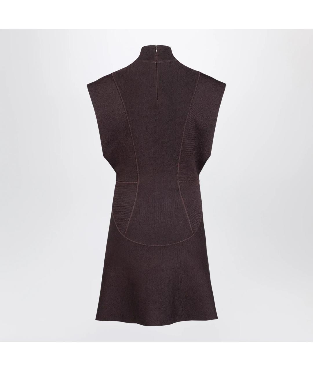 ALAIA Бордовое шелковое повседневное платье, фото 2