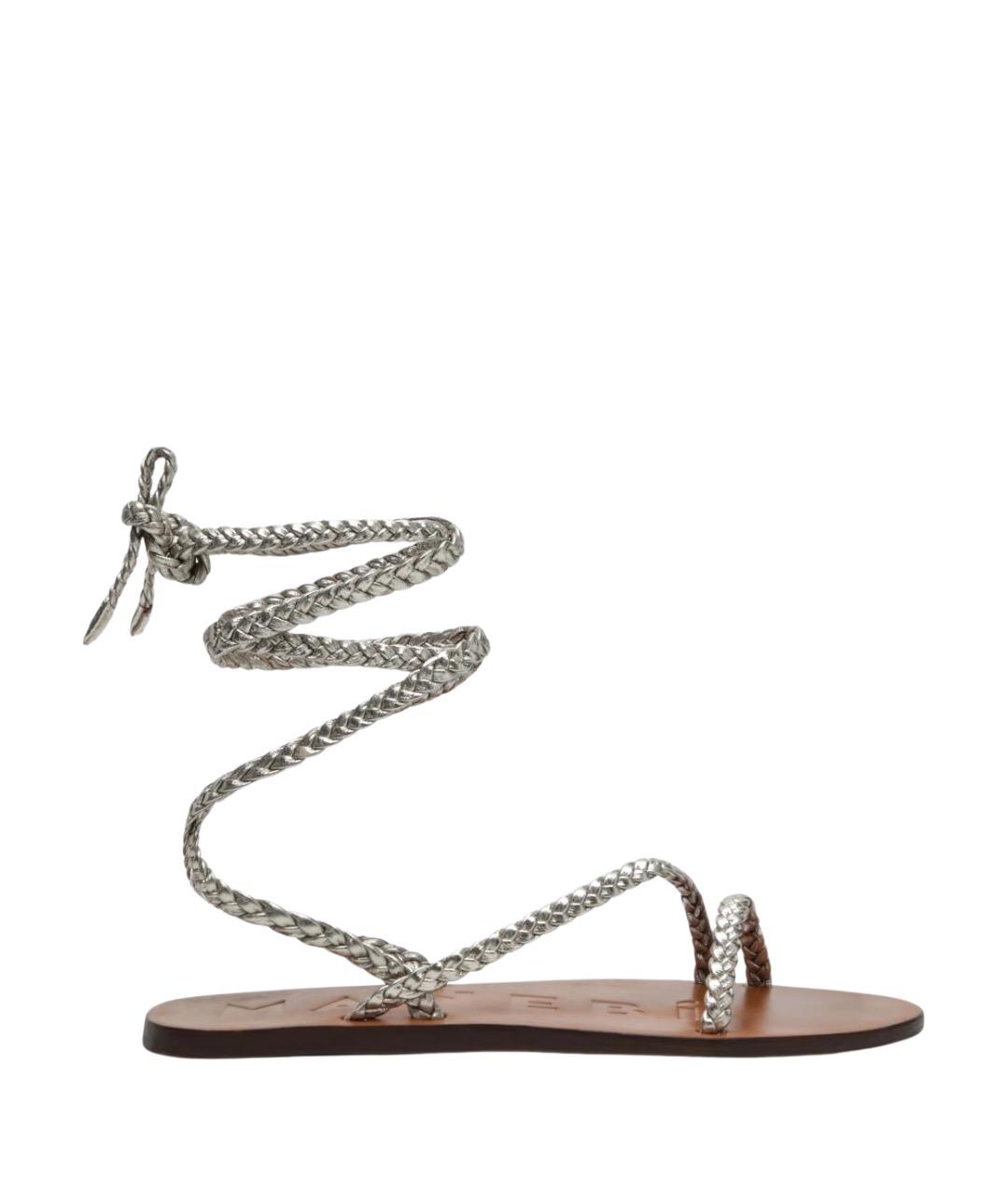 MANEBI Серые кожаные сандалии, фото 1