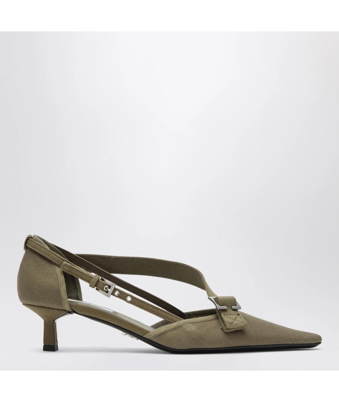 PRADA Зеленые текстильные туфли, фото 3