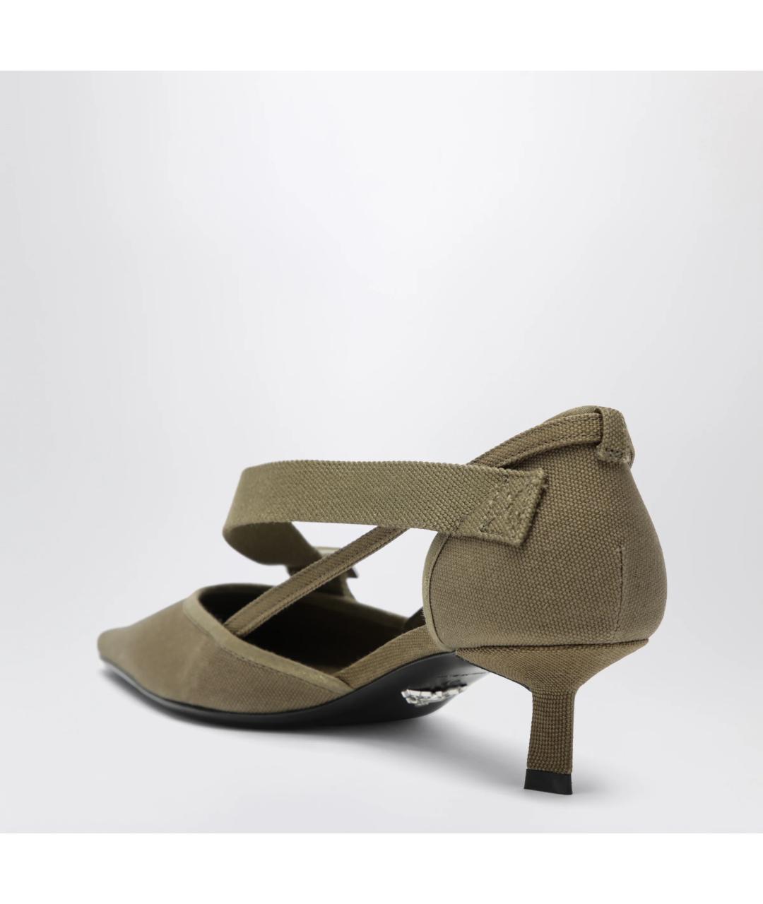 PRADA Зеленые текстильные туфли, фото 2