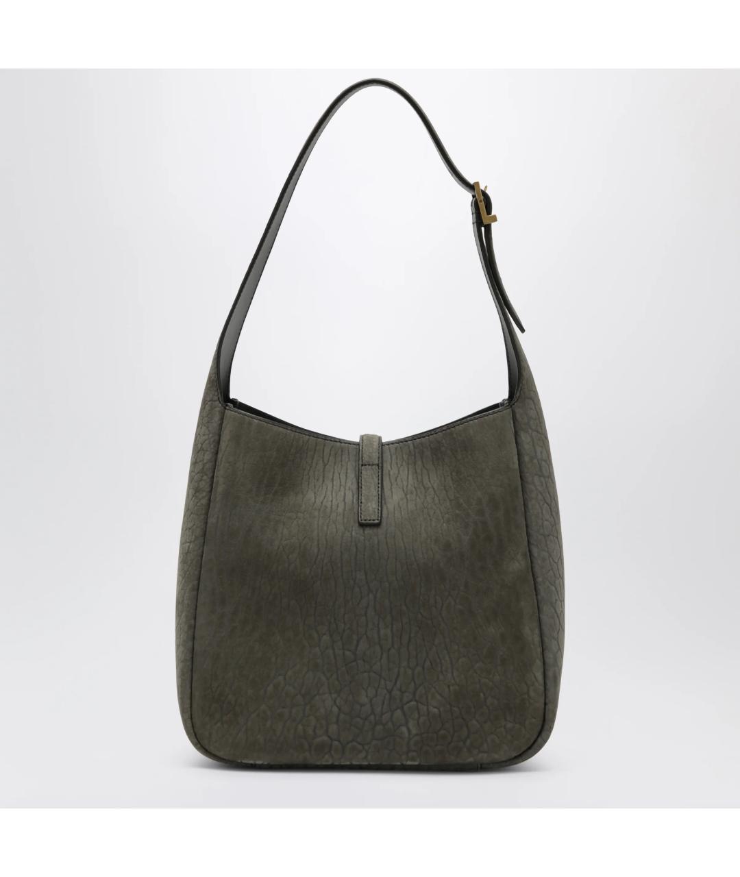 SAINT LAURENT Серая замшевая сумка через плечо, фото 2