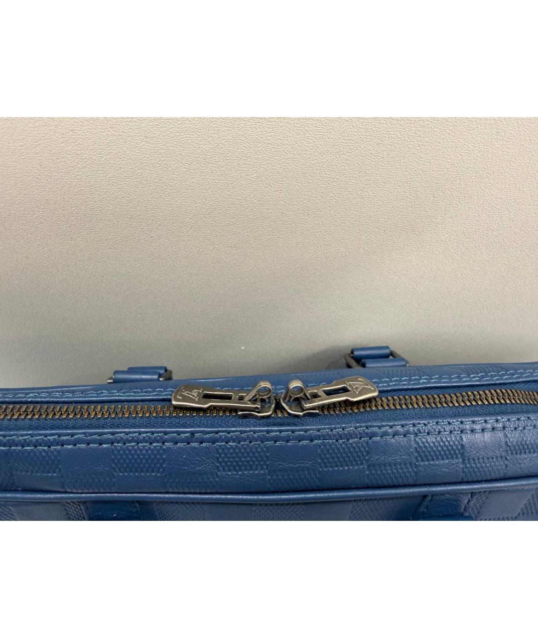 LOUIS VUITTON Синий кожаный портфель, фото 7