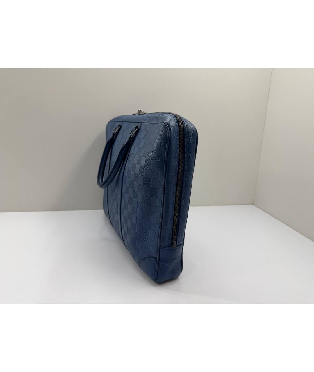 LOUIS VUITTON Синий кожаный портфель, фото 4