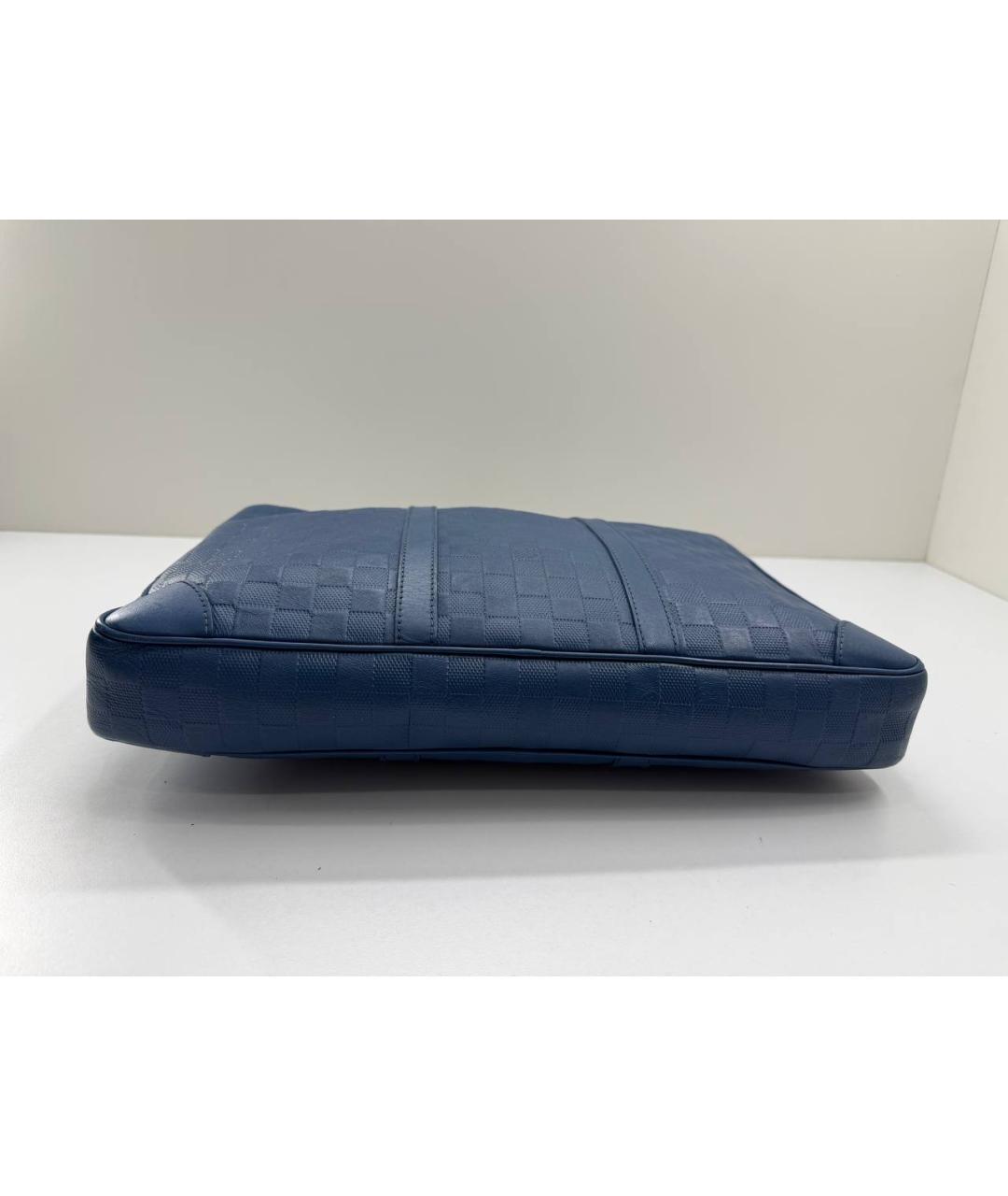 LOUIS VUITTON Синий кожаный портфель, фото 9