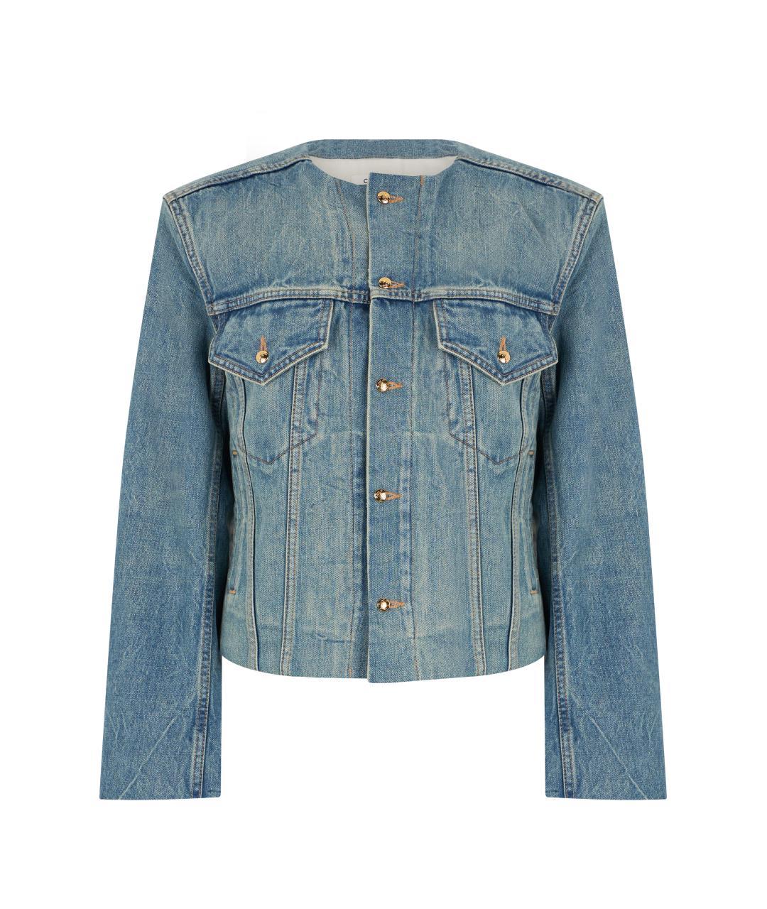 CELINE Синяя хлопковая куртка, фото 1