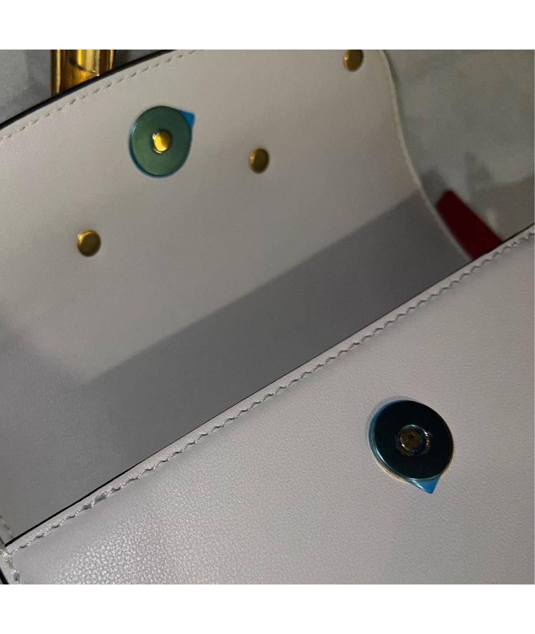 VALENTINO Белая кожаная сумка через плечо, фото 4