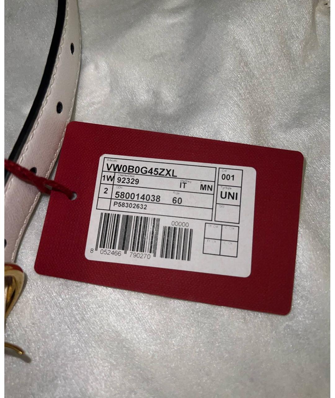 VALENTINO Белая кожаная сумка через плечо, фото 6