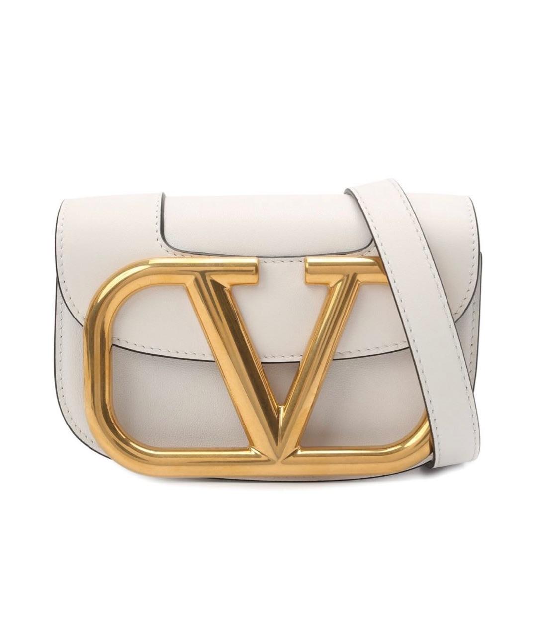 VALENTINO Белая кожаная сумка через плечо, фото 9