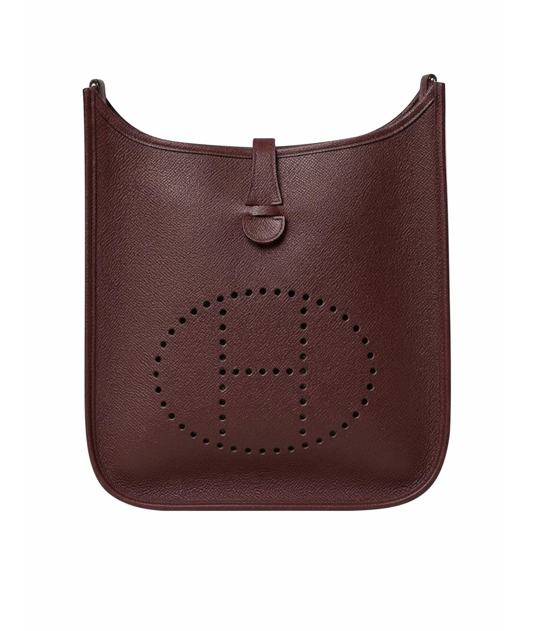 HERMES Бордовая кожаная сумка тоут, фото 1