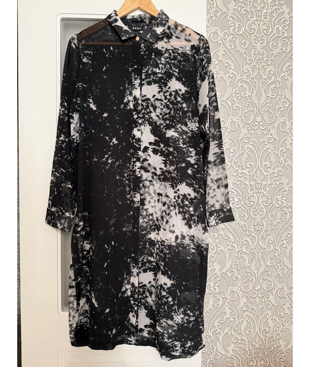 DKNY Черное полиэстеровое повседневное платье, фото 7