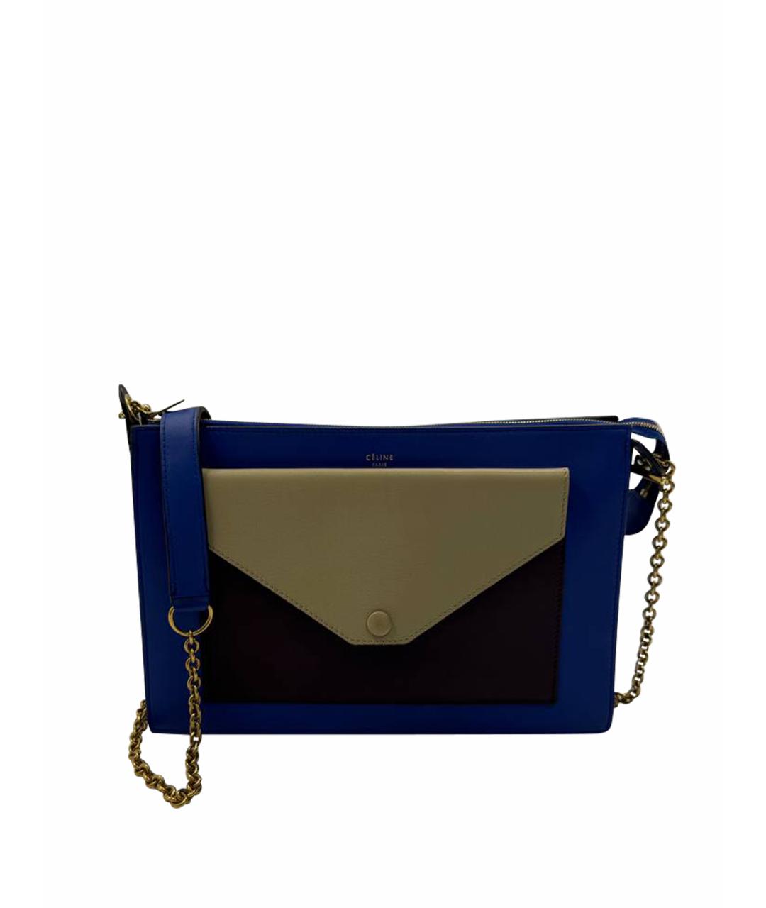 CELINE Синяя кожаная сумка через плечо, фото 1