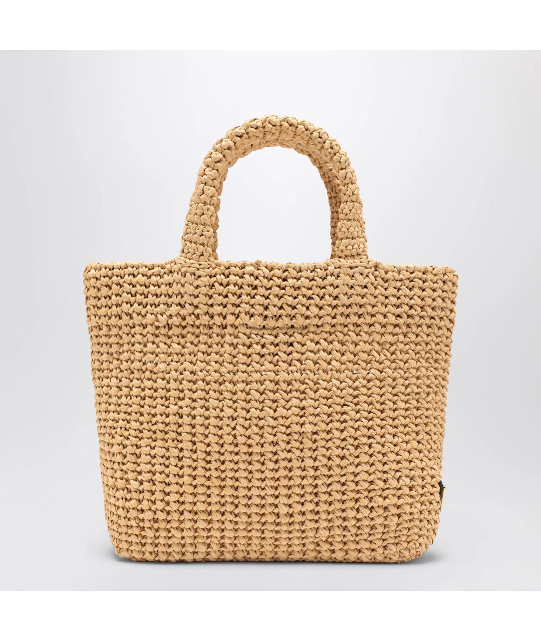 PRADA Бежевая пелетеная сумка тоут, фото 2