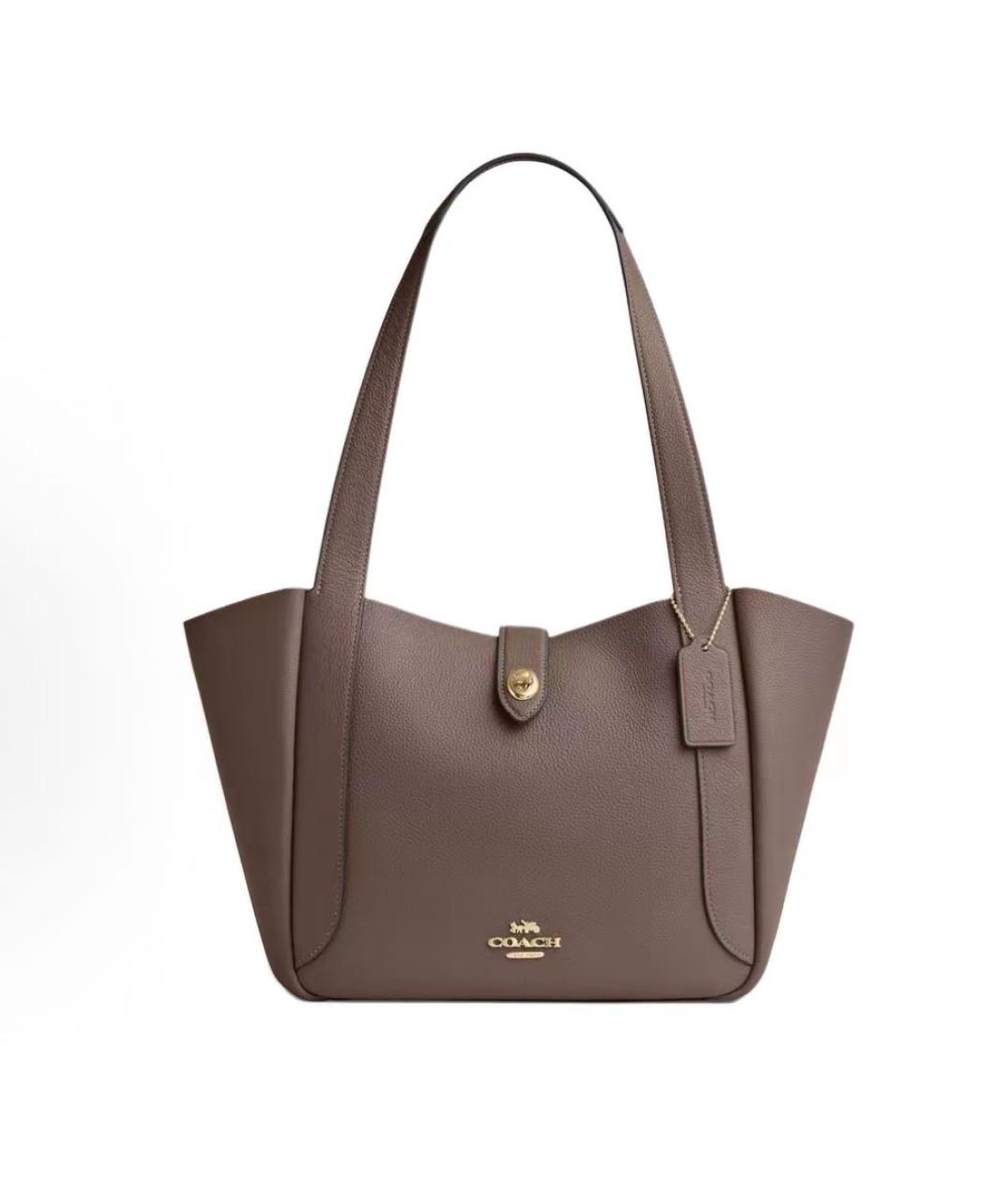 COACH Бежевая кожаная сумка тоут, фото 9