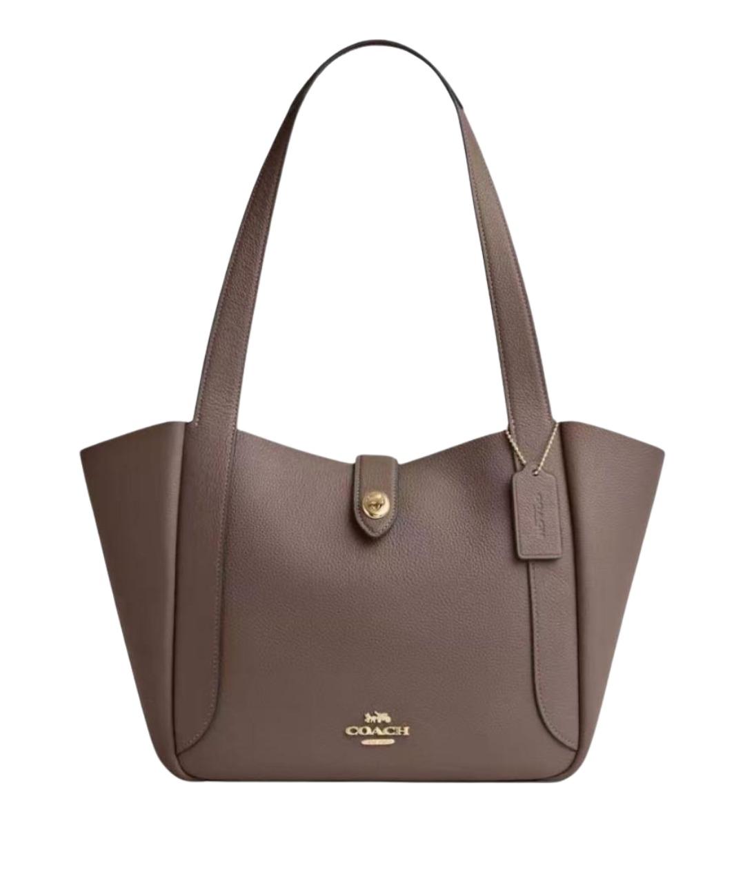 COACH Бежевая кожаная сумка тоут, фото 1