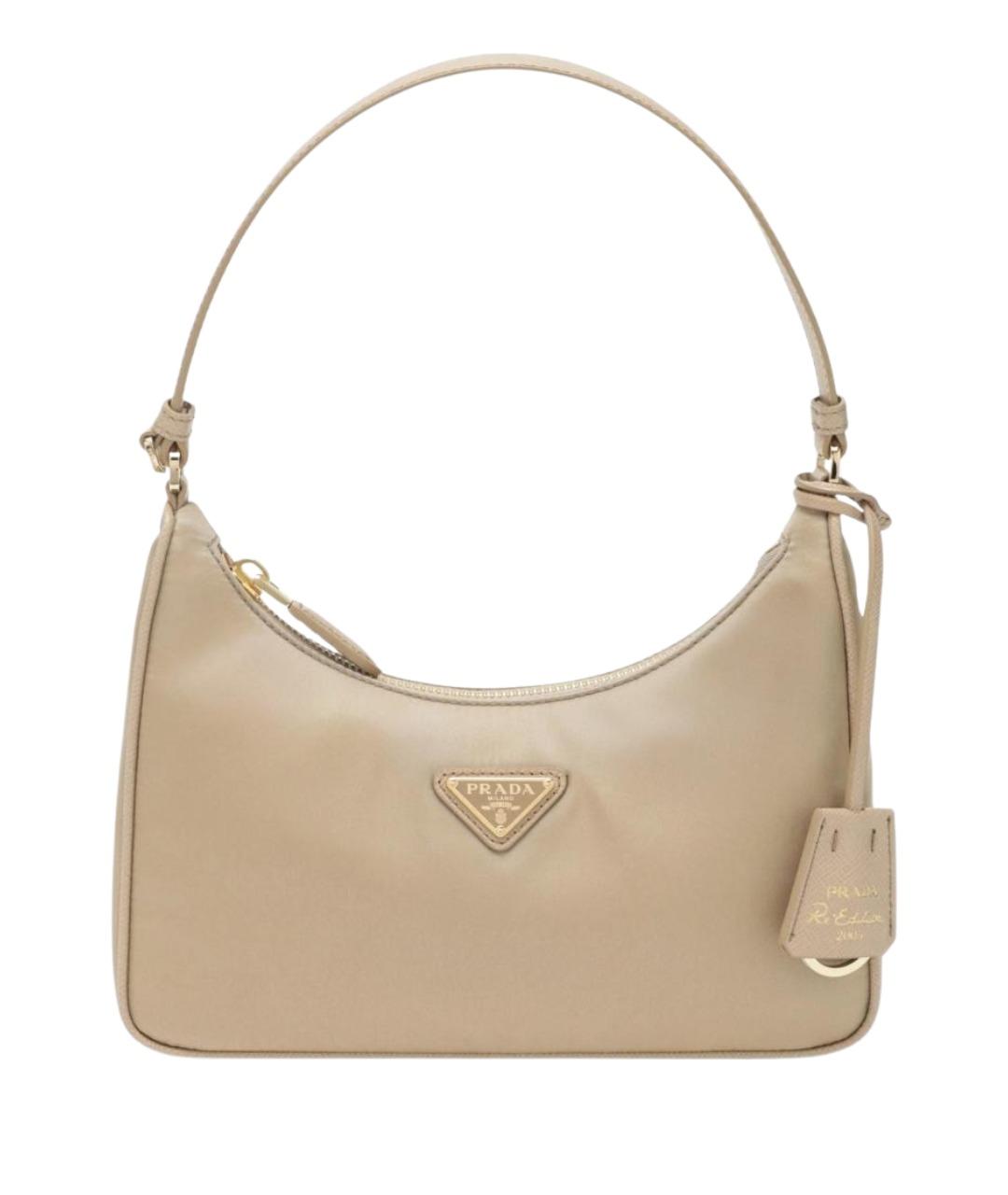 PRADA Бежевая тканевая сумка через плечо, фото 1