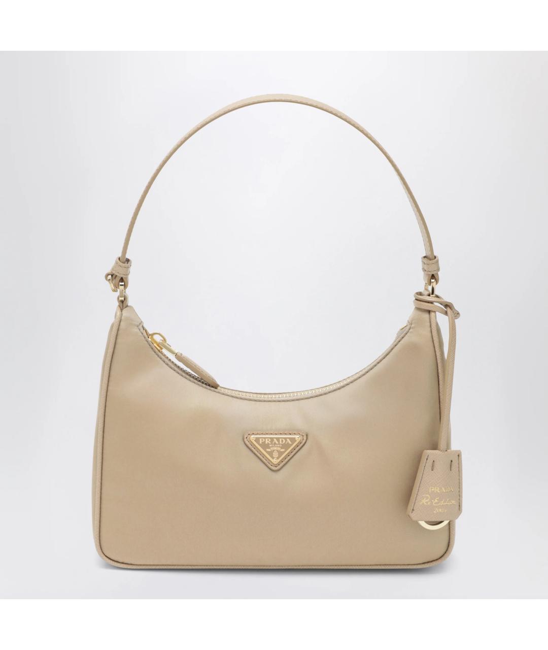 PRADA Бежевая тканевая сумка через плечо, фото 3