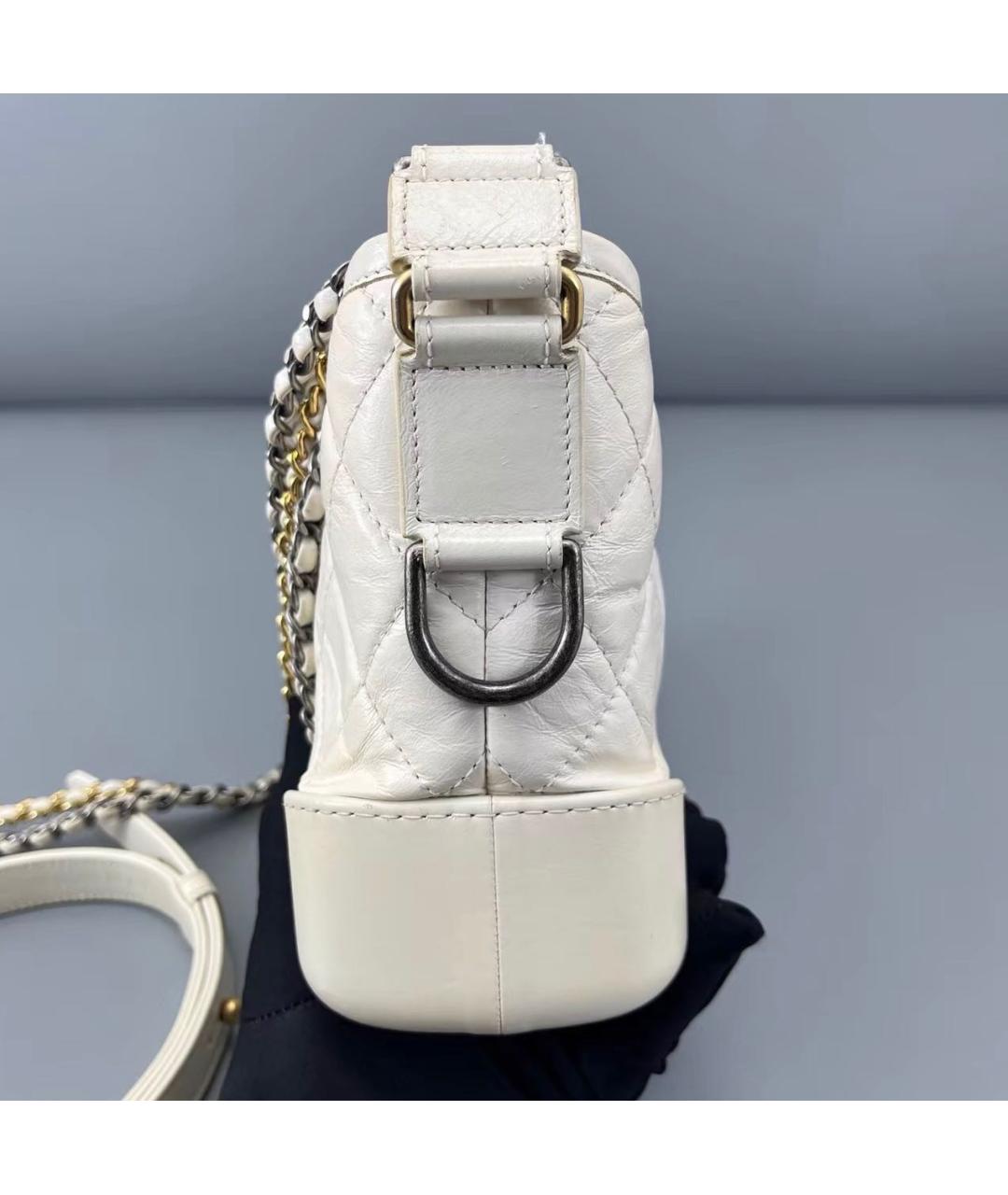 CHANEL Белая кожаная сумка через плечо, фото 2