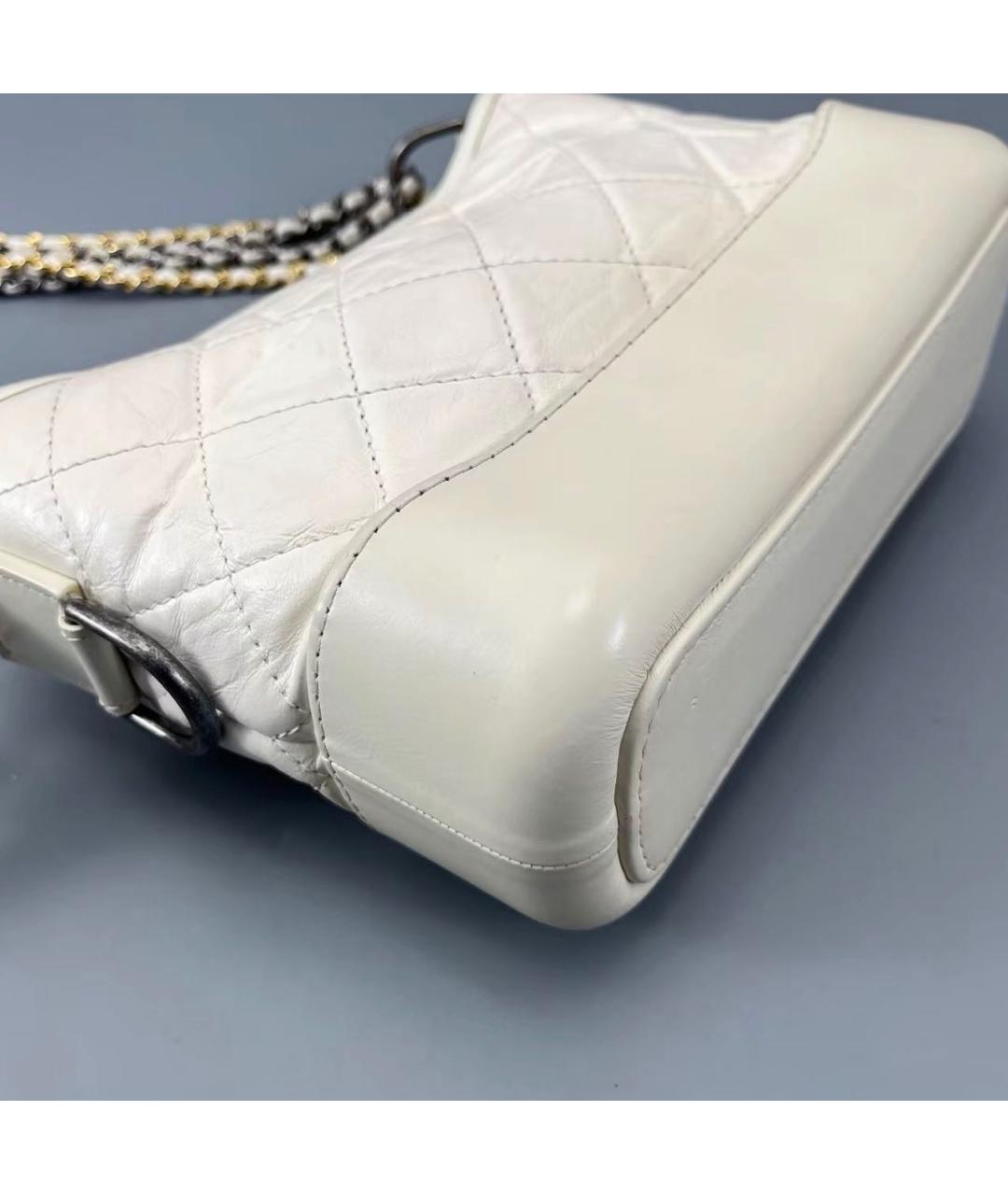 CHANEL Белая кожаная сумка через плечо, фото 5
