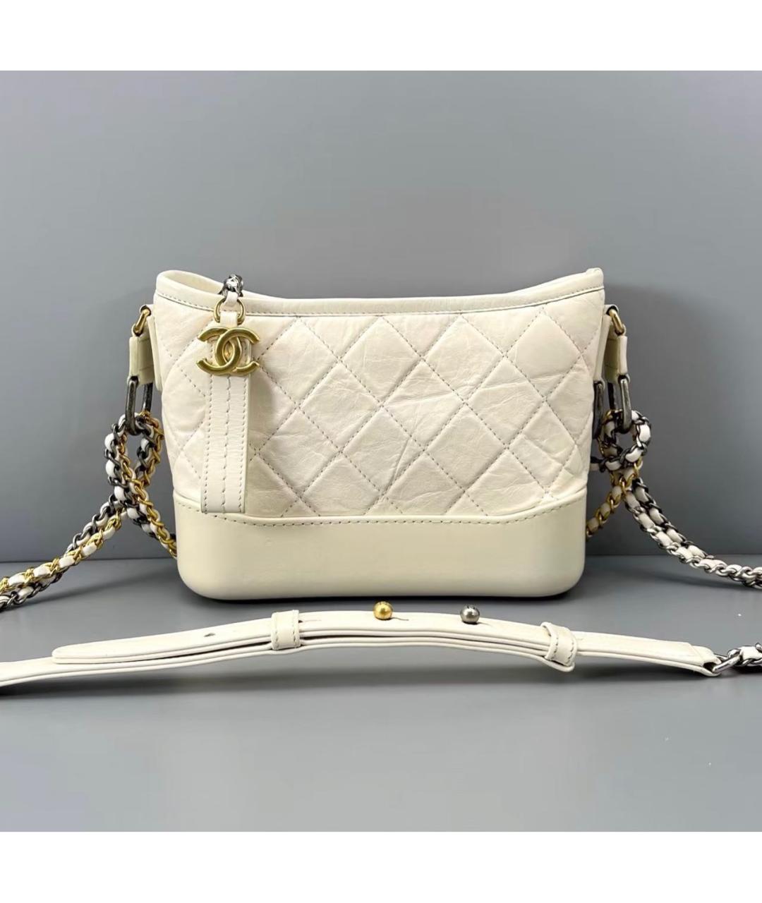 CHANEL Белая кожаная сумка через плечо, фото 8