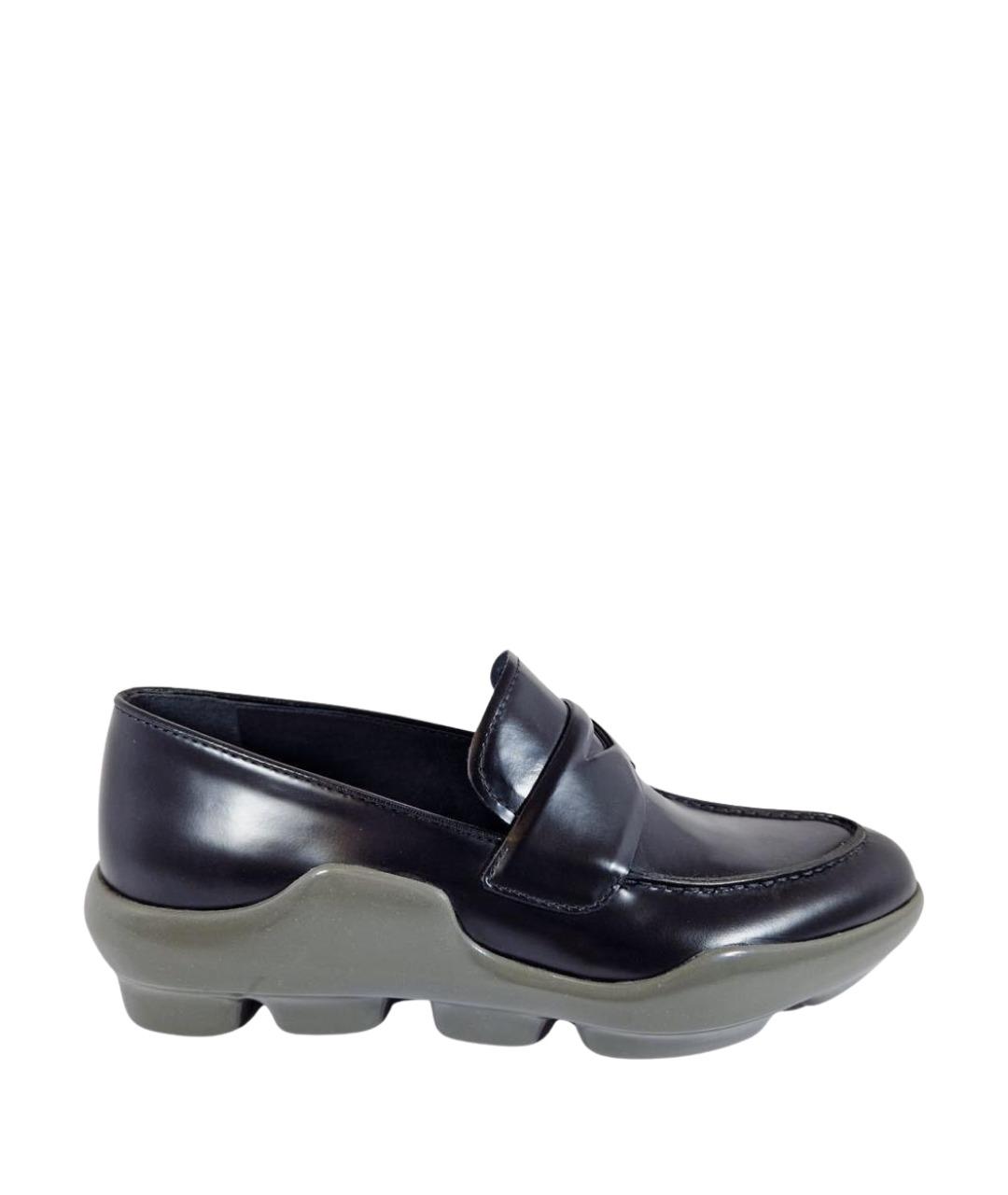 PRADA Черные кожаные лоферы, фото 1