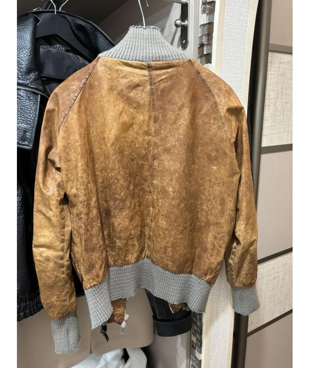 GIORGIO BRATO Горчичная кожаная куртка, фото 2