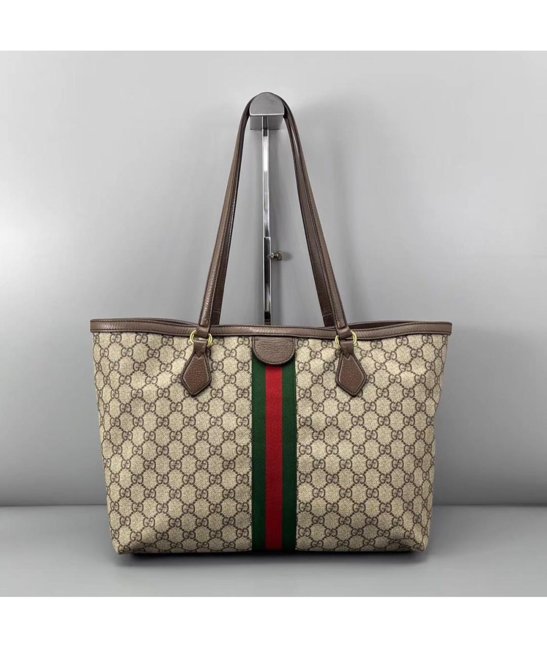 GUCCI Коричневая кожаная сумка тоут, фото 2