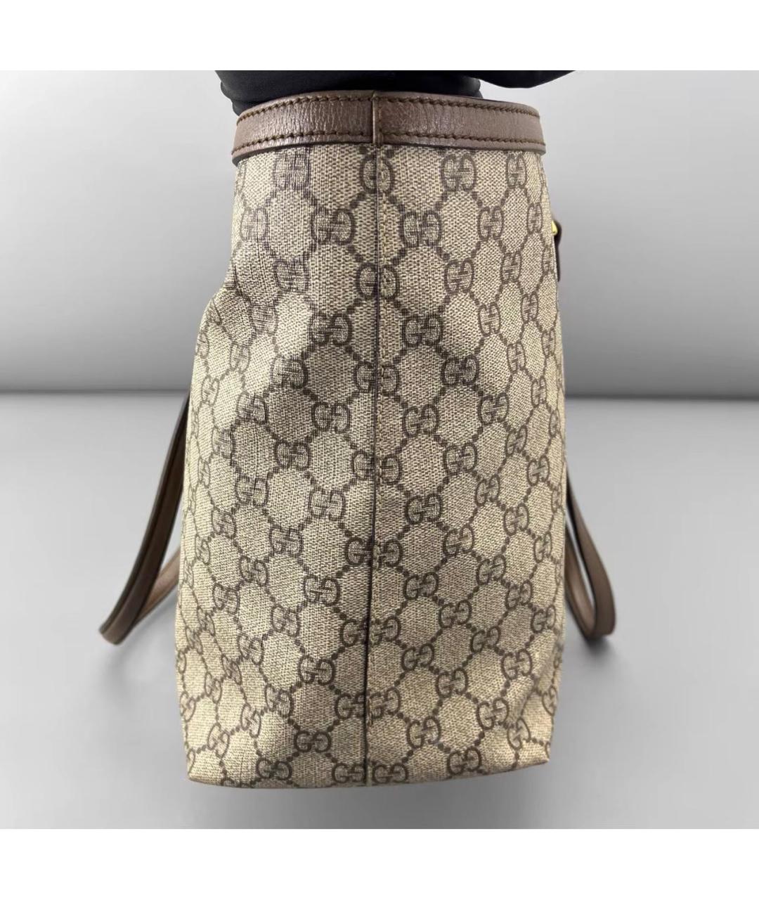 GUCCI Коричневая кожаная сумка тоут, фото 3