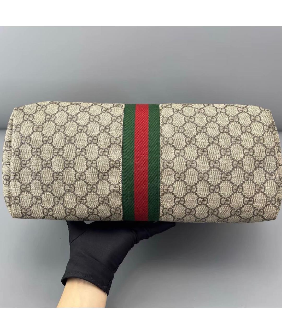 GUCCI Коричневая кожаная сумка тоут, фото 4