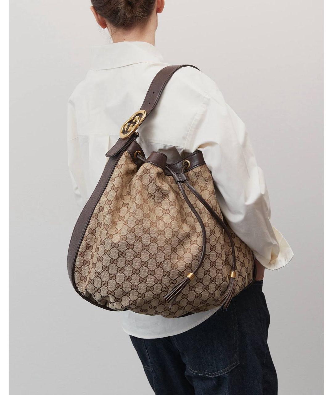 GUCCI Коричневая сумка с короткими ручками, фото 2